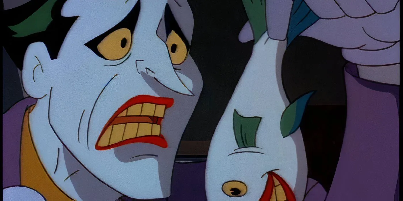 Joker holds up a fish Joker holds up a fish