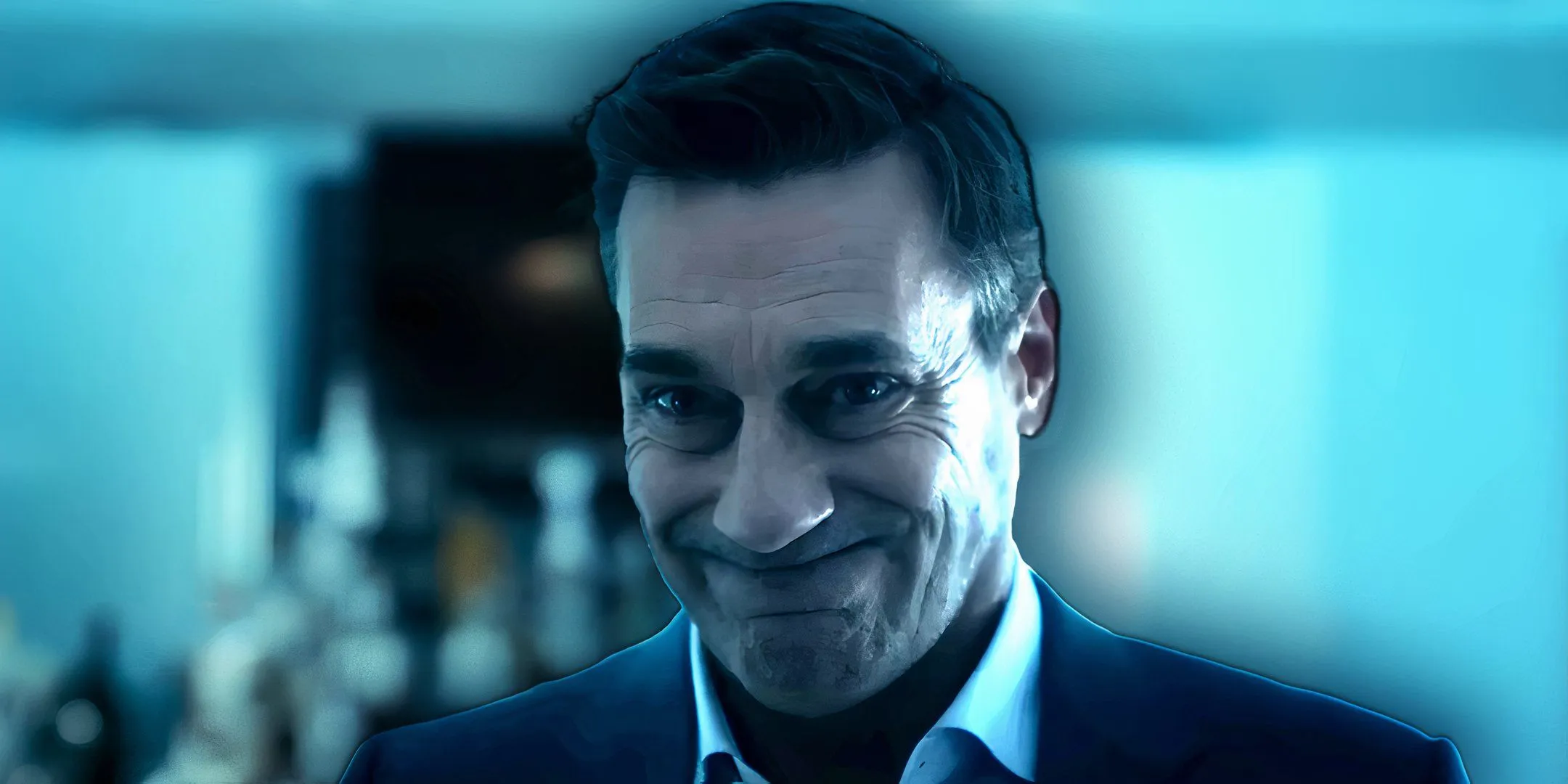 Jon Hamm as Coop looking awkward