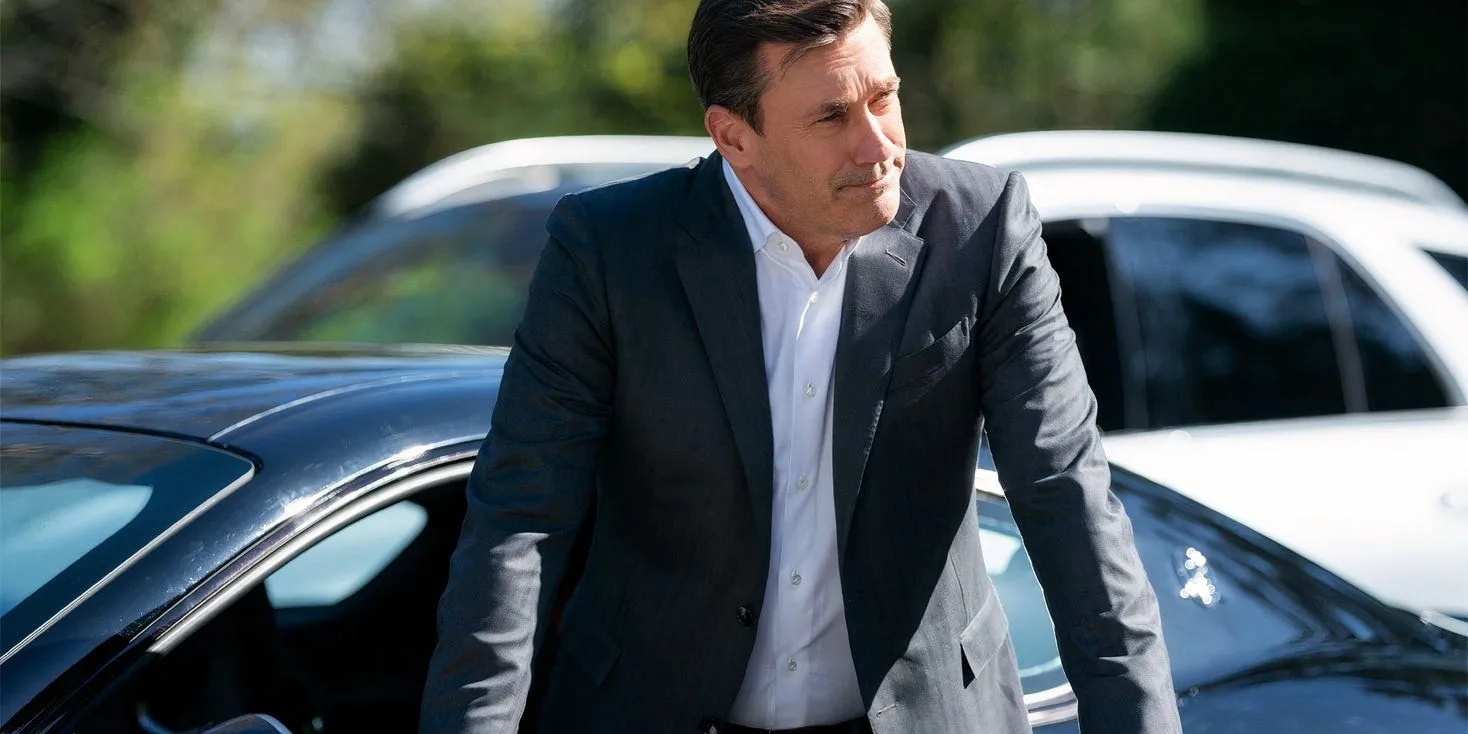 Jon Hamm Touching Car