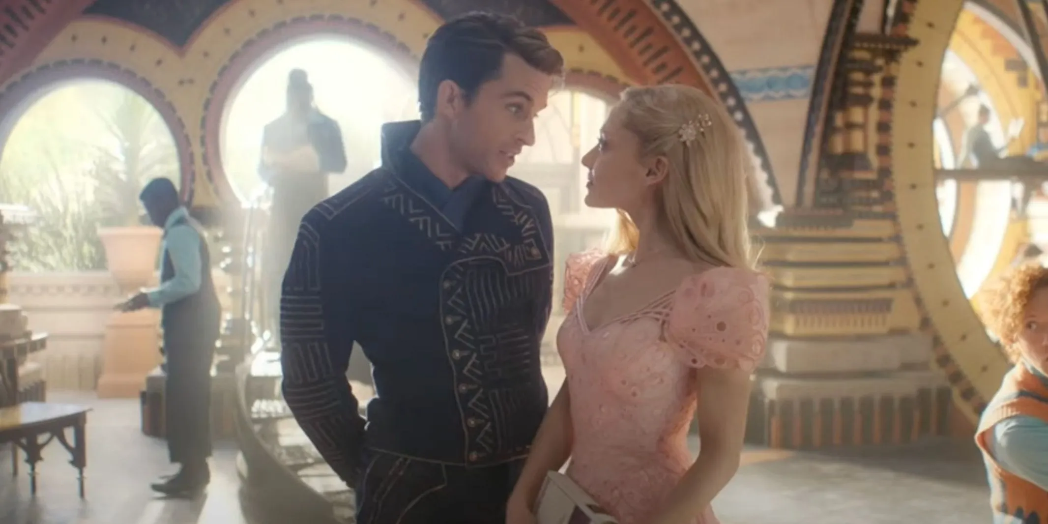 Jonathan Bailey as Fiyero and Ariana Grande as Glinda