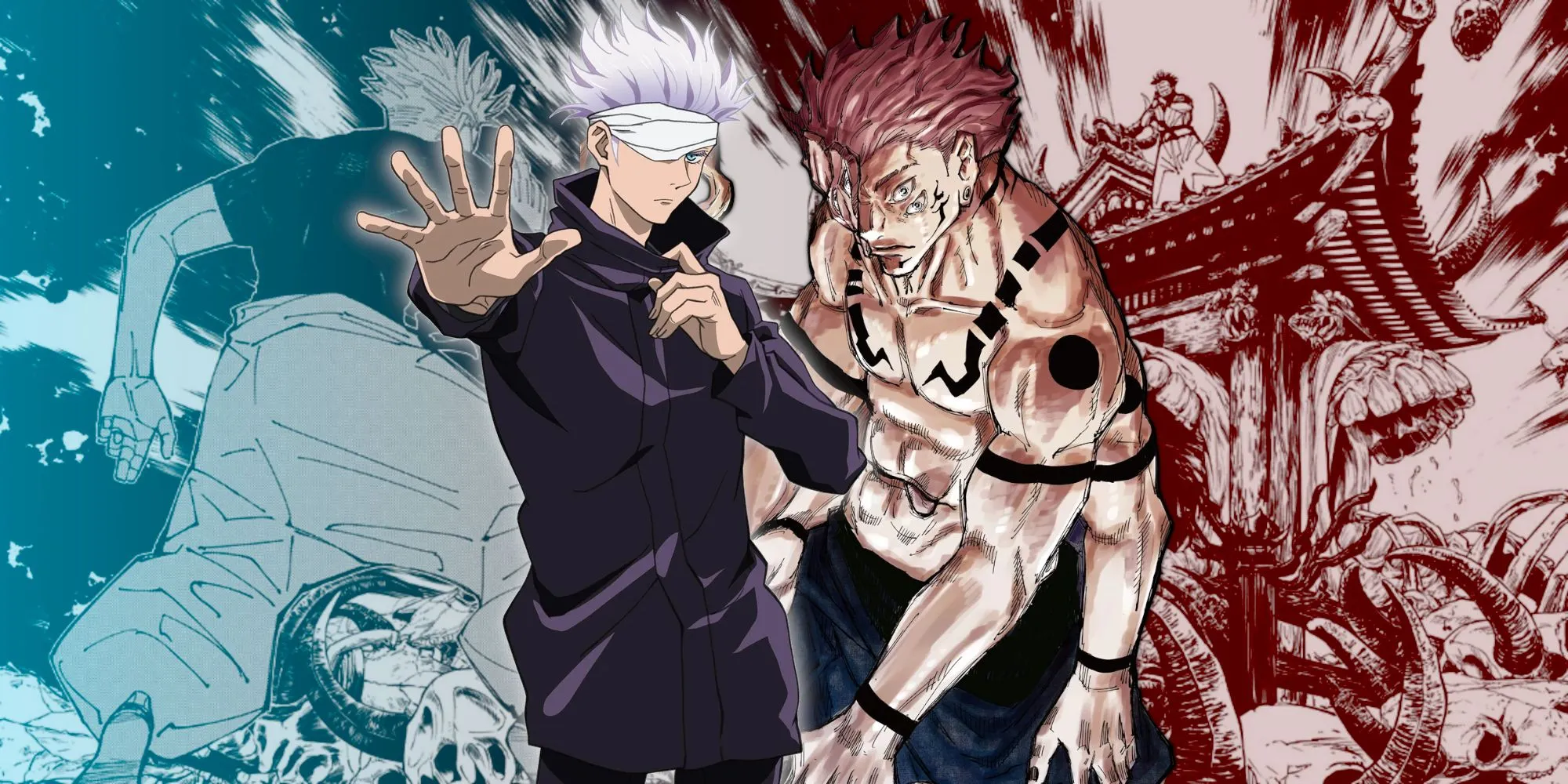 Jujutsu Kaisen Gojo vs Sukuna cosplay Jujutsu Kaisen Gojo vs Sukuna cosplay
