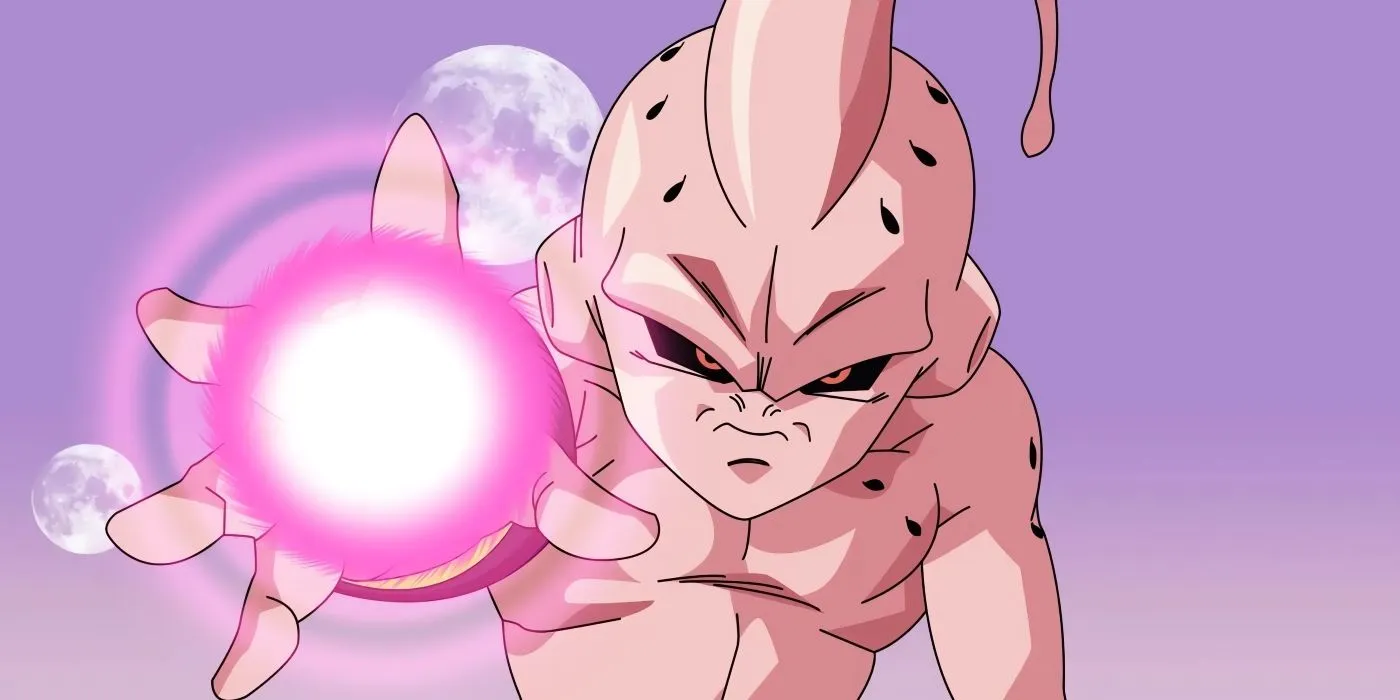 Kid Buu preparing to unleash a ki blast