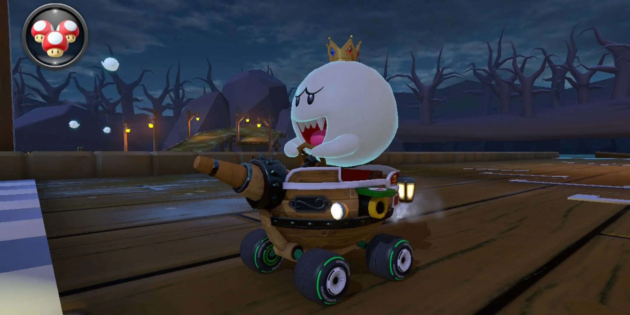 King Boo at the starting line in Mario Kart 8 Deluxe
