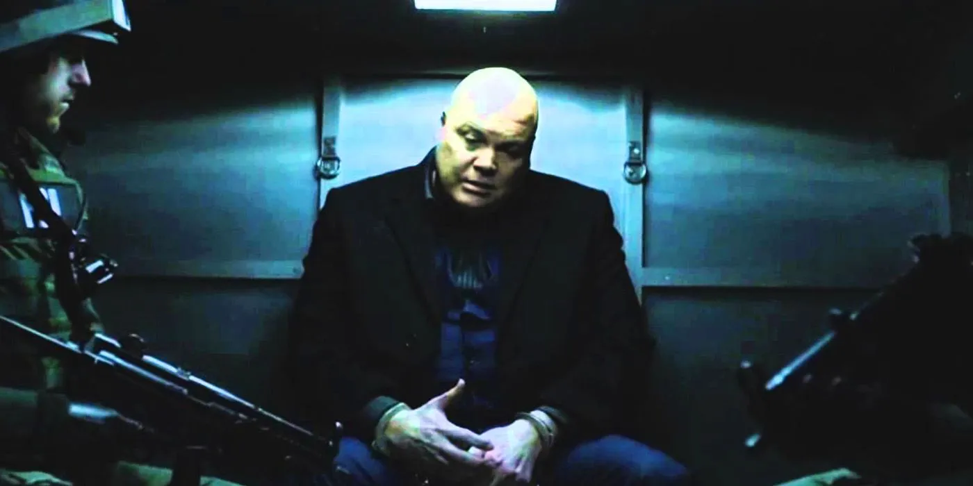 Kingpin in captivity in Daredevil season 1 finale Kingpin in captivity in Daredevil season 1 finale