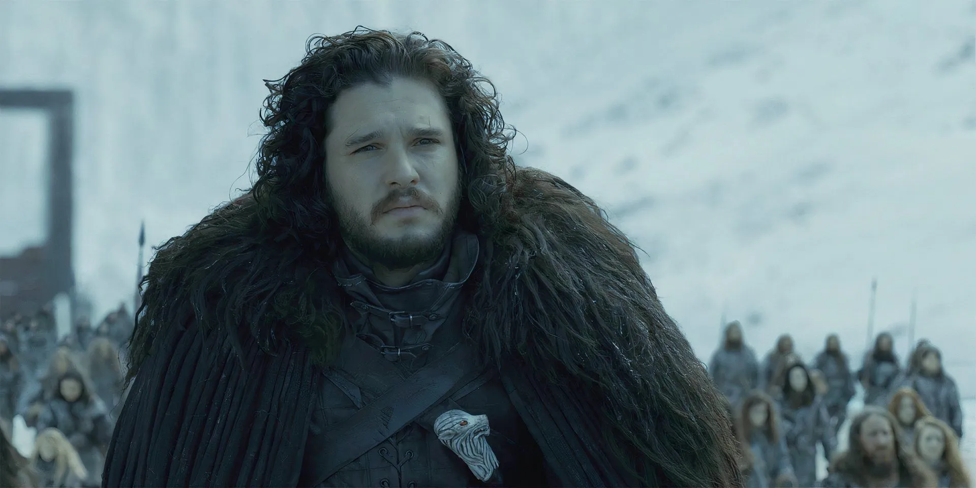 Kit Harington as Jon Snow heading Beyond the Wall in the Game of Thrones finale Kit Harington as Jon Snow heading Beyond the Wall in the Game of Thrones finale