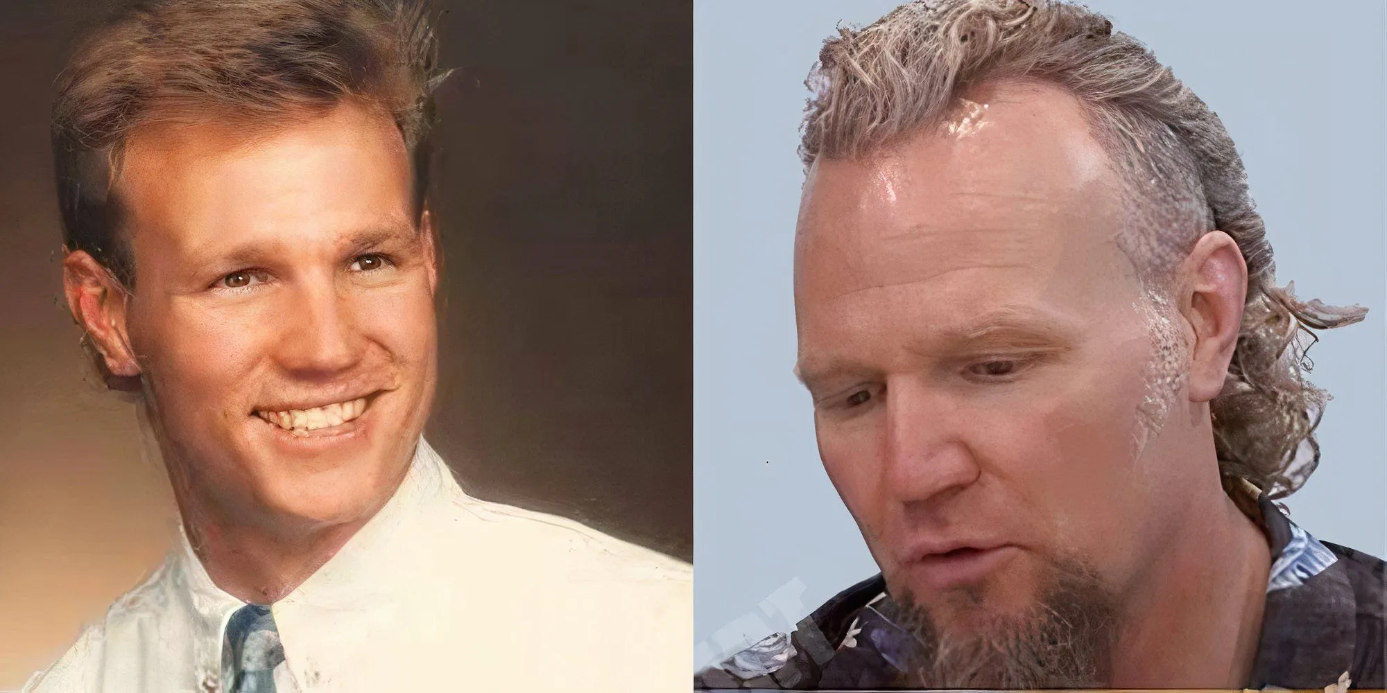 Kody Brown in Sister Wives before and after hair mohawk makeover Kody Brown in Sister Wives before and after hair mohawk makeover