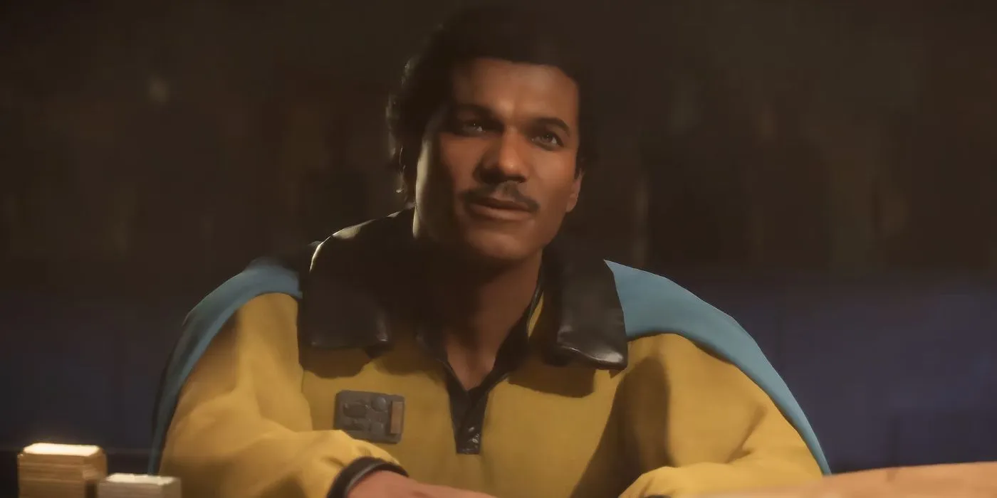Lando Calrissian at a bar in Star Wars Outlaws Lando Calrissian at a bar in Star Wars Outlaws