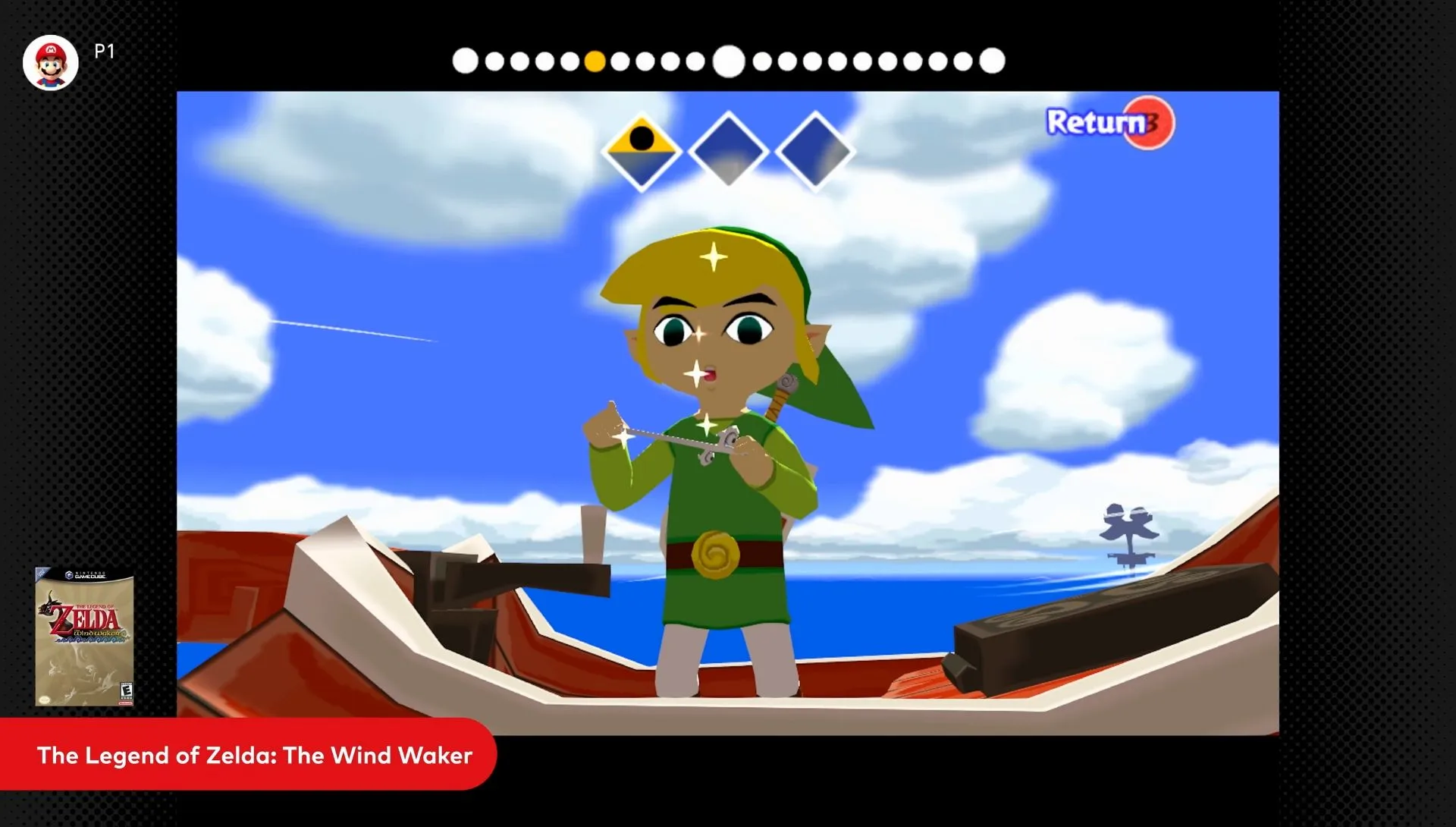 Link playing music on Zelda: Wind Waker