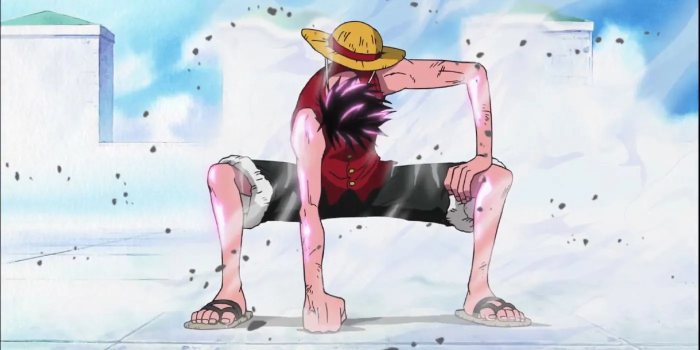 Luffy in action at Enies Lobby Luffy in action at Enies Lobby