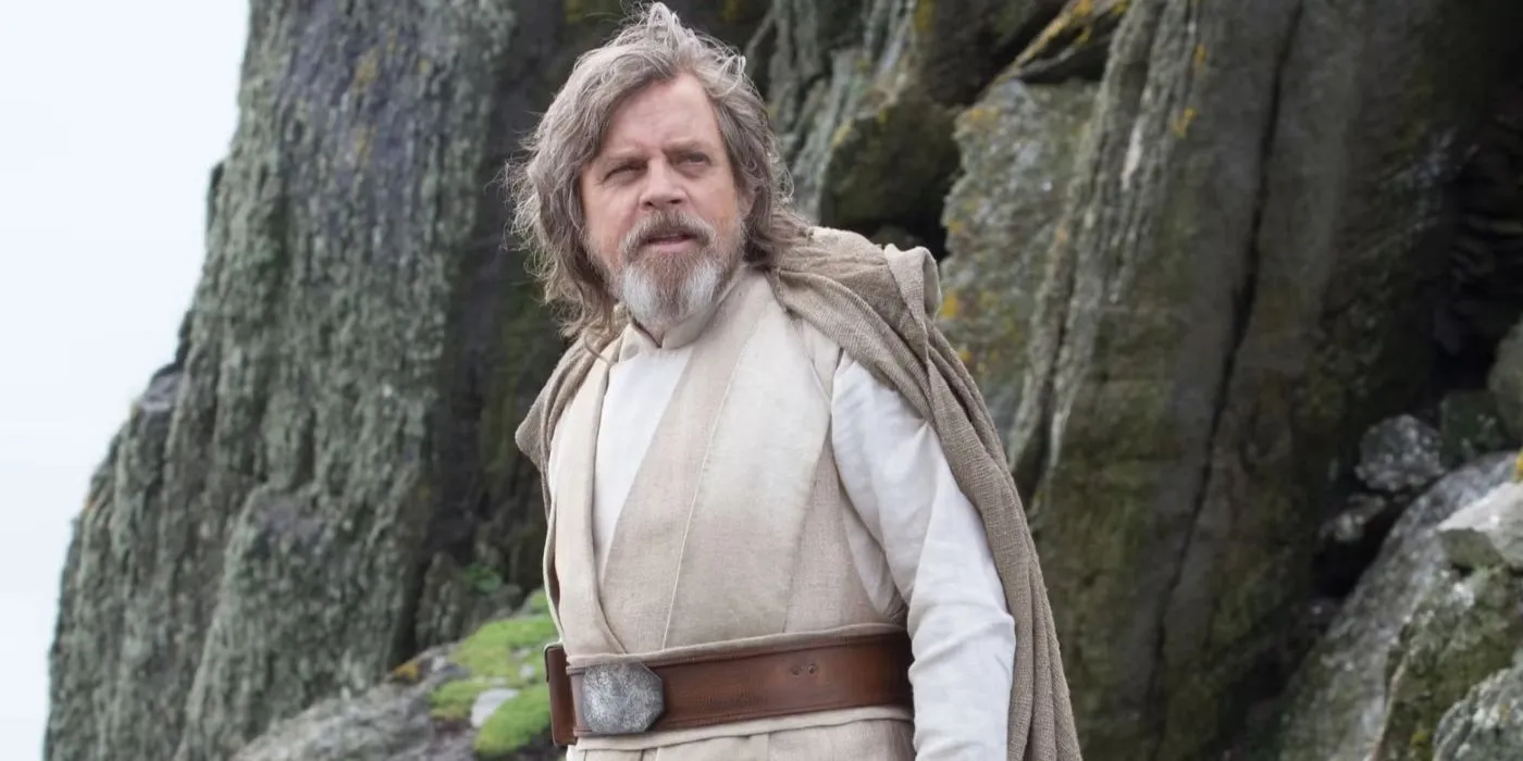 Luke Skywalker from The Last Jedi looking concerned