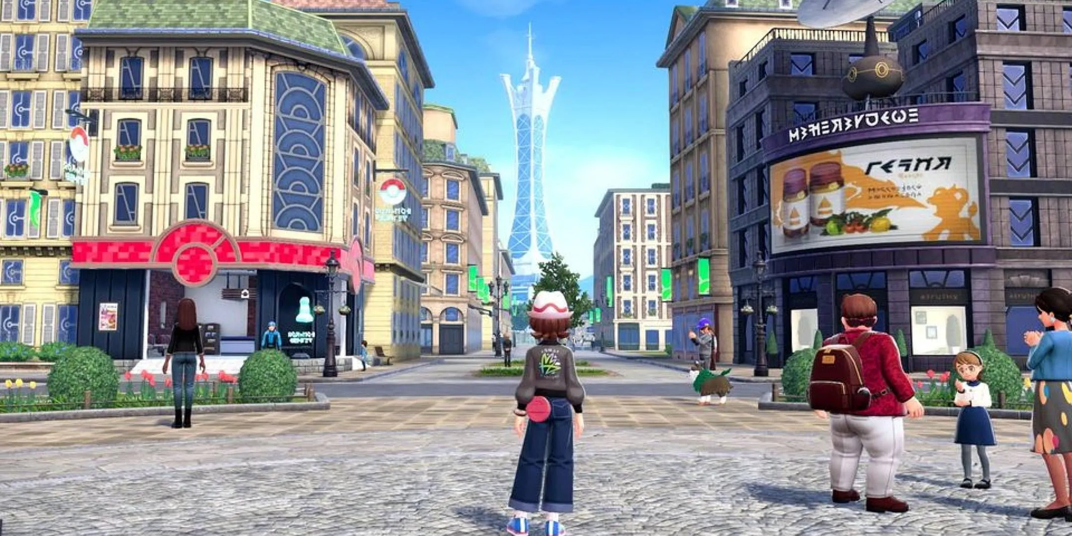 The distant Prism Tower in Lumiose City The distant Prism Tower in Lumiose City