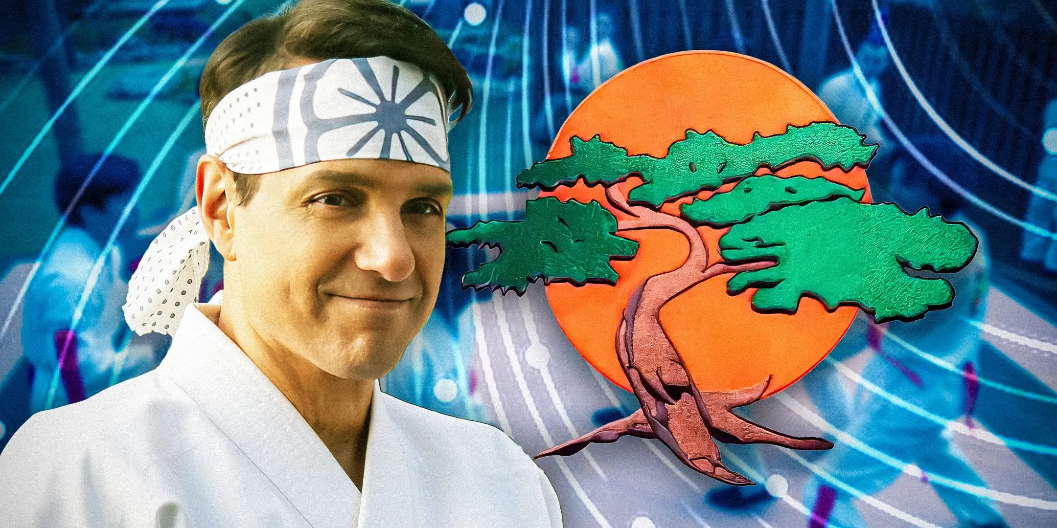 Daniel LaRusso with the Miyagi-Do logo Daniel LaRusso with the Miyagi-Do logo