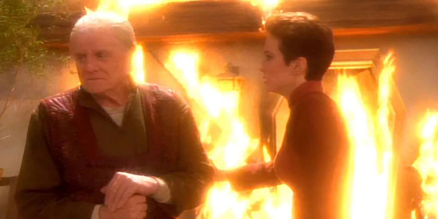 Major Kira Nerys with Brian Keith as Mullibok in DS9 Progress Bajoran So Much Fire Major Kira Nerys with Brian Keith as Mullibok in DS9 Progress Bajoran So Much Fire