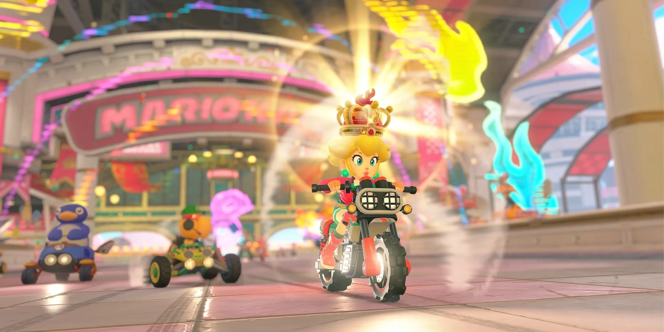 Peach character in Mario Kart World Peach character in Mario Kart World