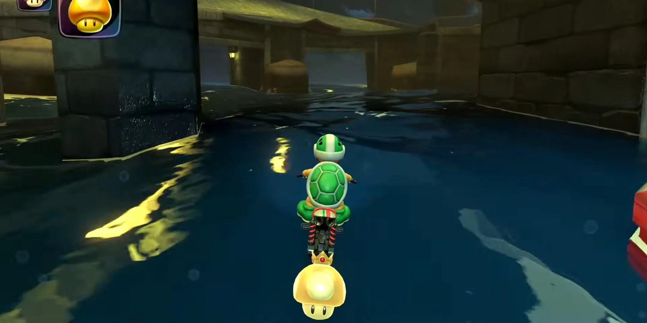 player driving through water player driving through water