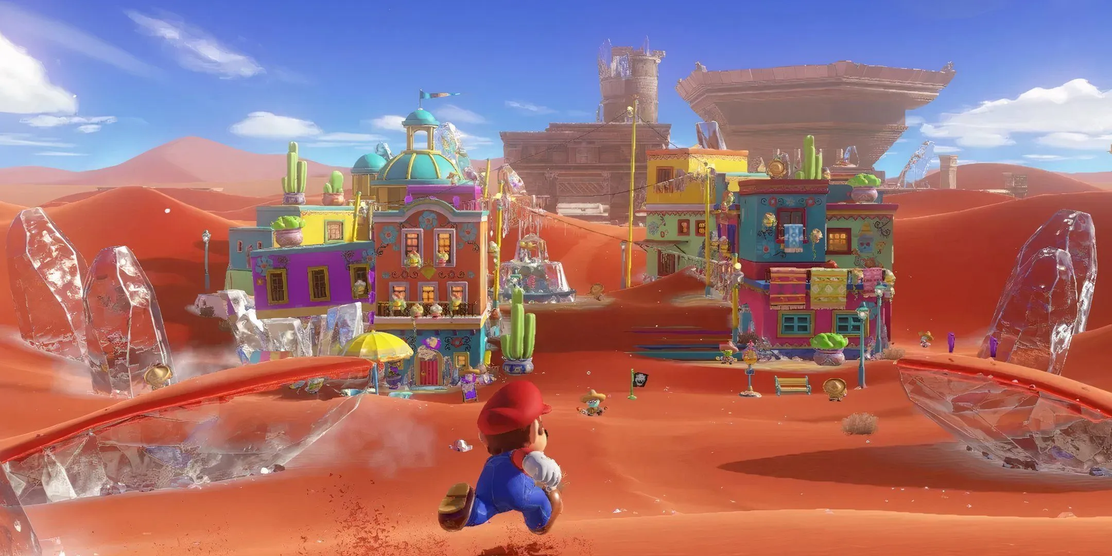 Mario running in Super Mario Odyssey Mario running in Super Mario Odyssey