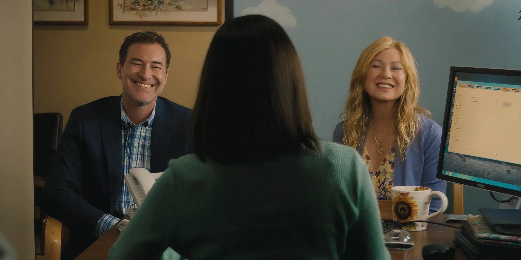 Mark Duplass and Ellen Pompeo as the Barnetts in Good American Family Mark Duplass and Ellen Pompeo as the Barnetts in Good American Family