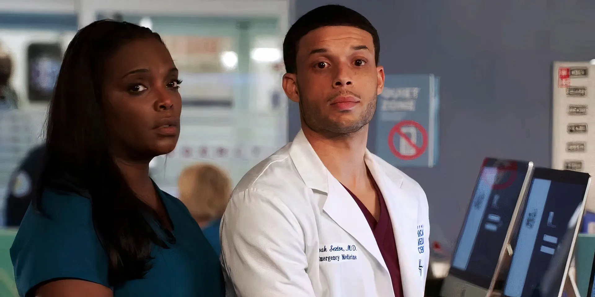 Maggie Lockwood and Noah Sexton in Chicago Med Maggie Lockwood and Noah Sexton in Chicago Med