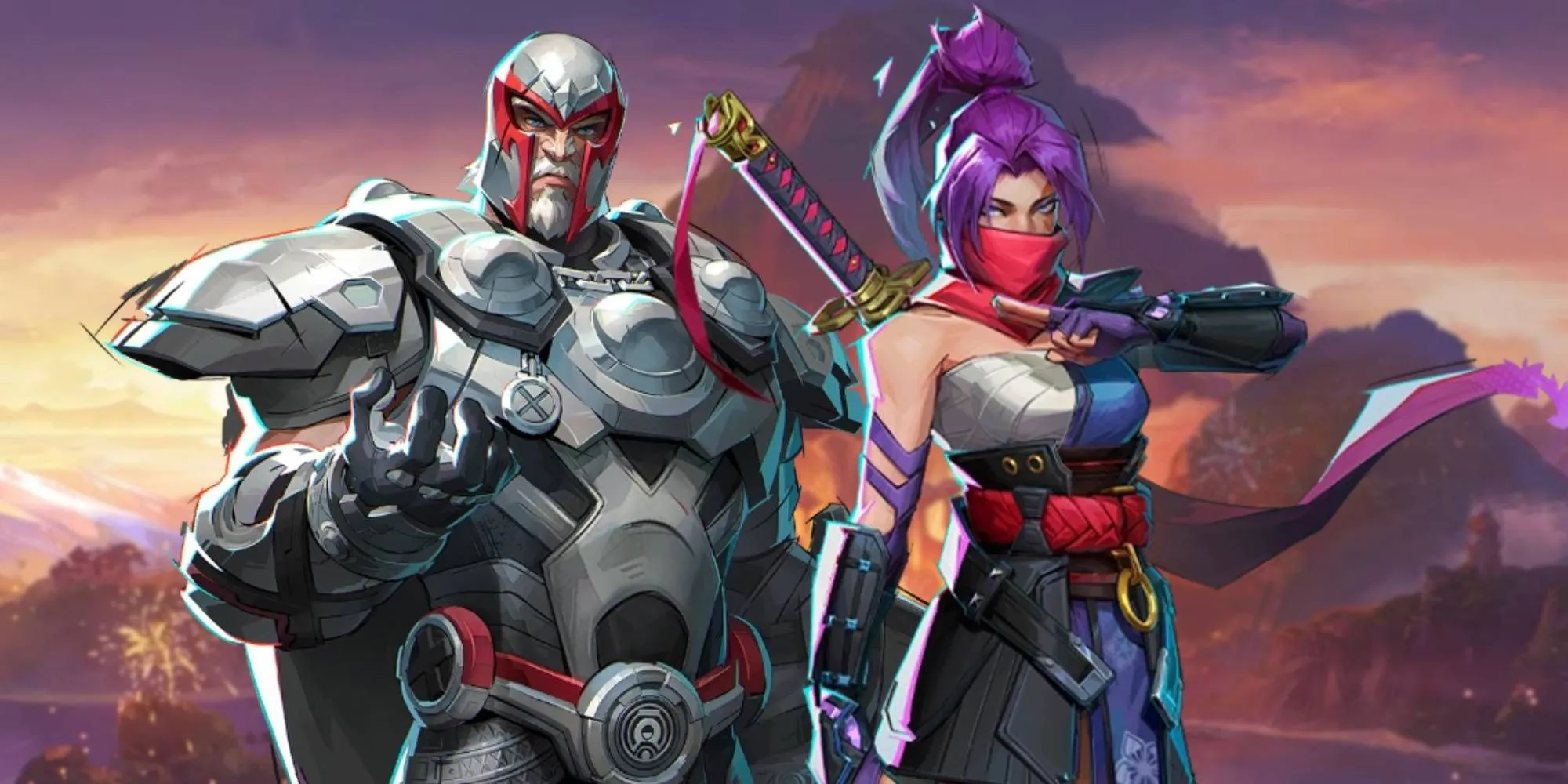Magneto and Psylocke in the Krakoa map environment