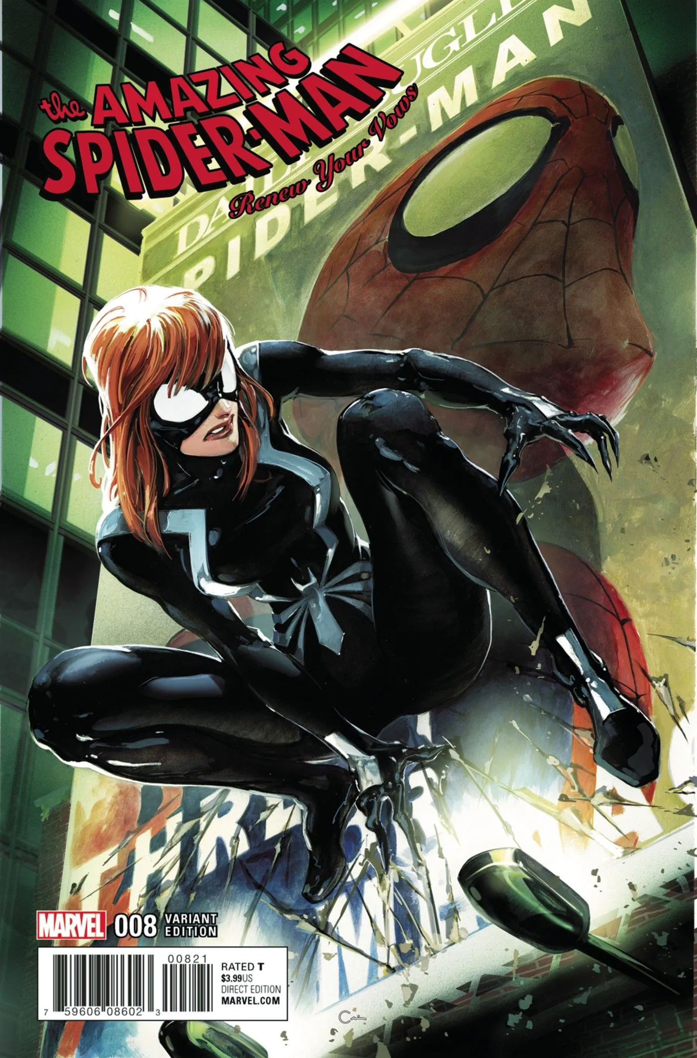 Mary Jane in Venom Costume in Renew Your Vows Variant Cover