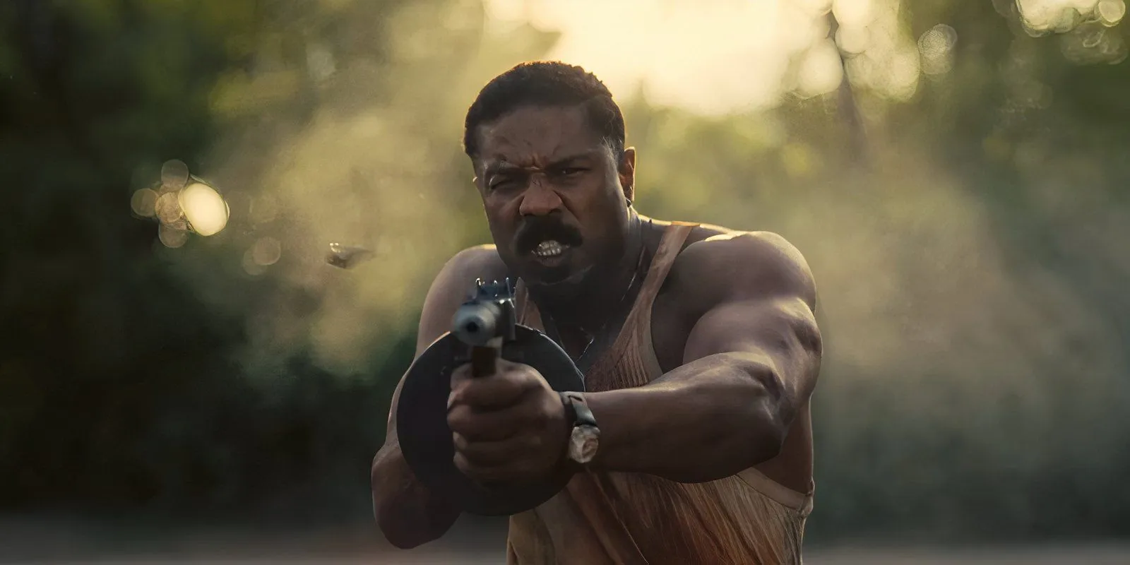Michael B Jordan in action in Sinners