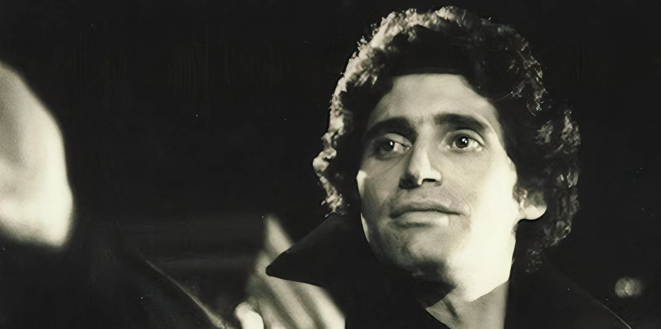 Michael Nouri dramatically poses as a vampire. Michael Nouri dramatically poses as a vampire.