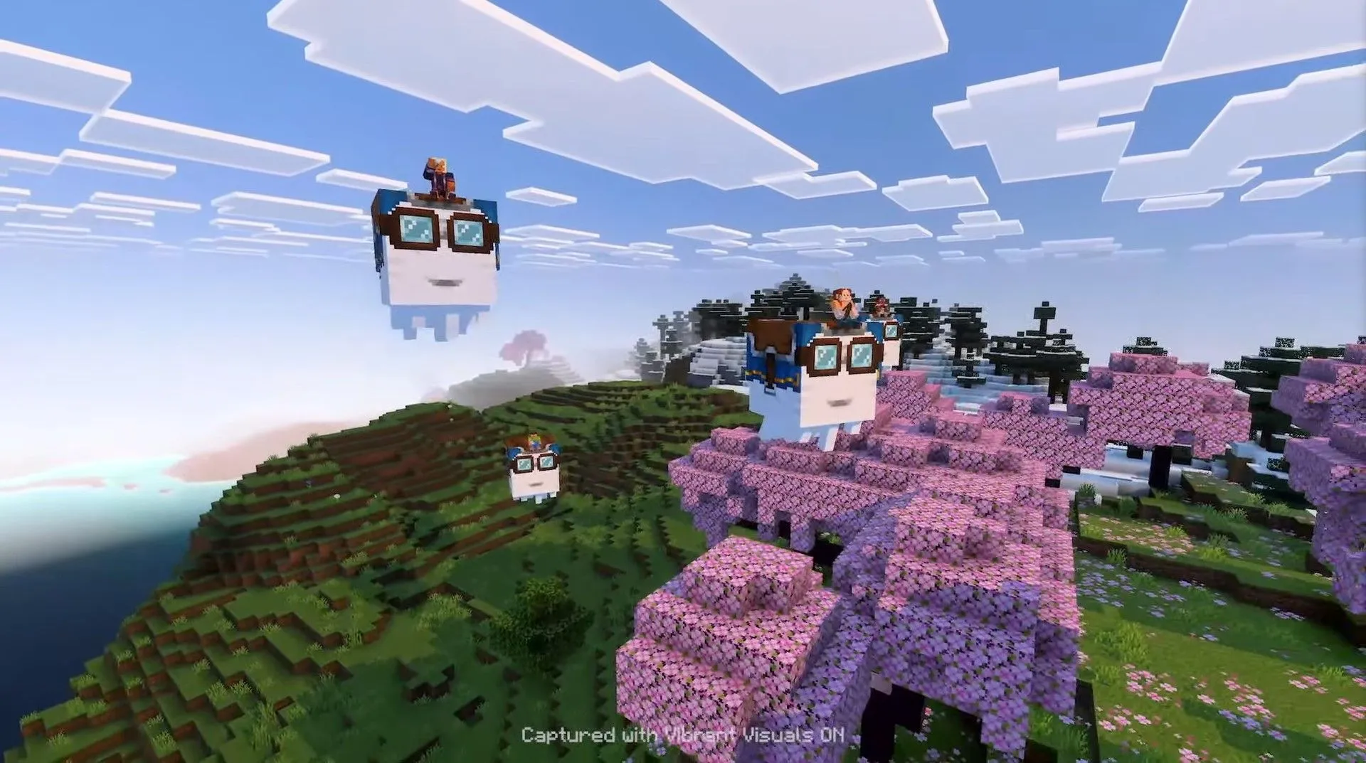 Happy Ghasts in Flight