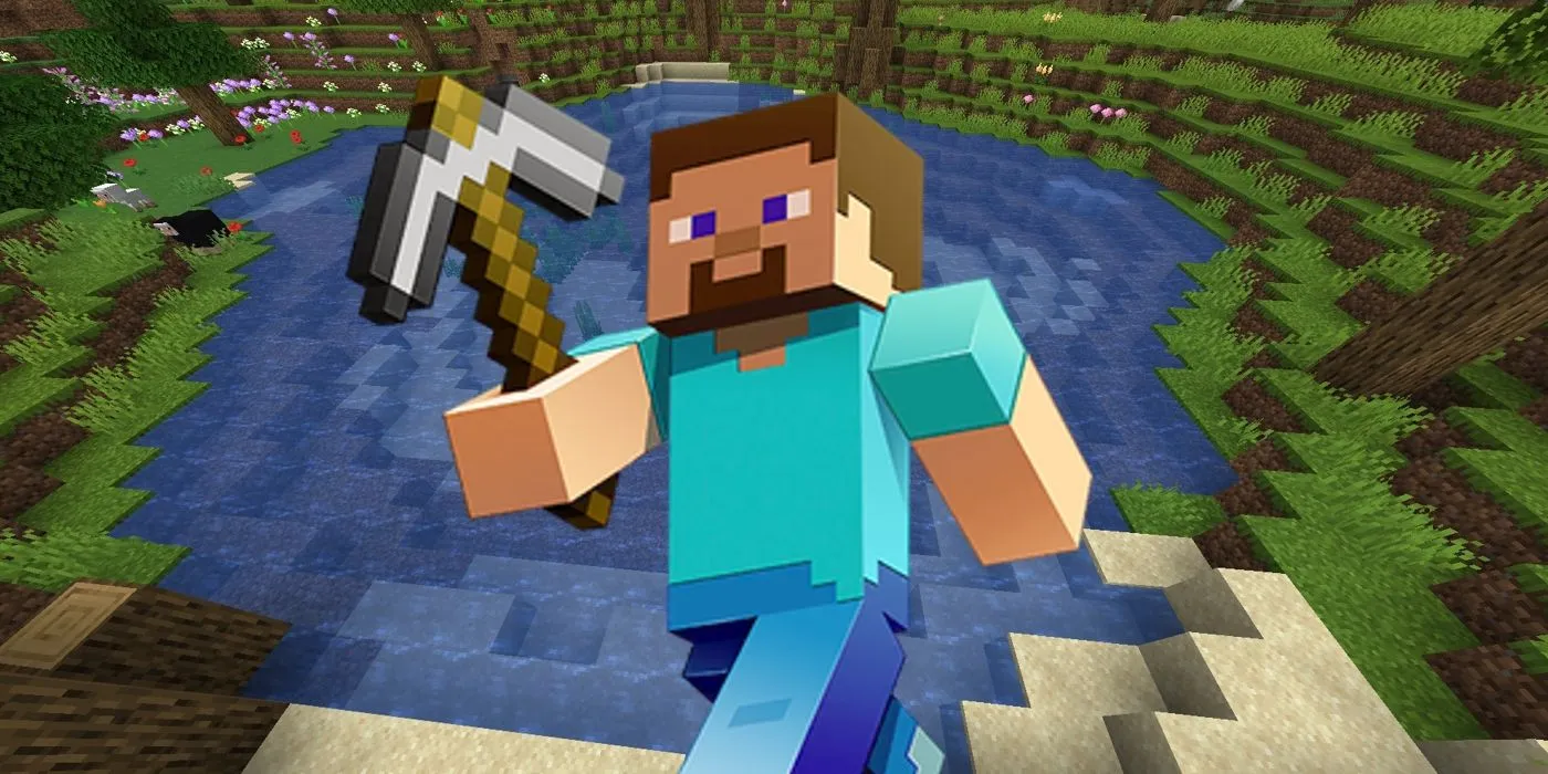 Minecraft Steve Near a Lake