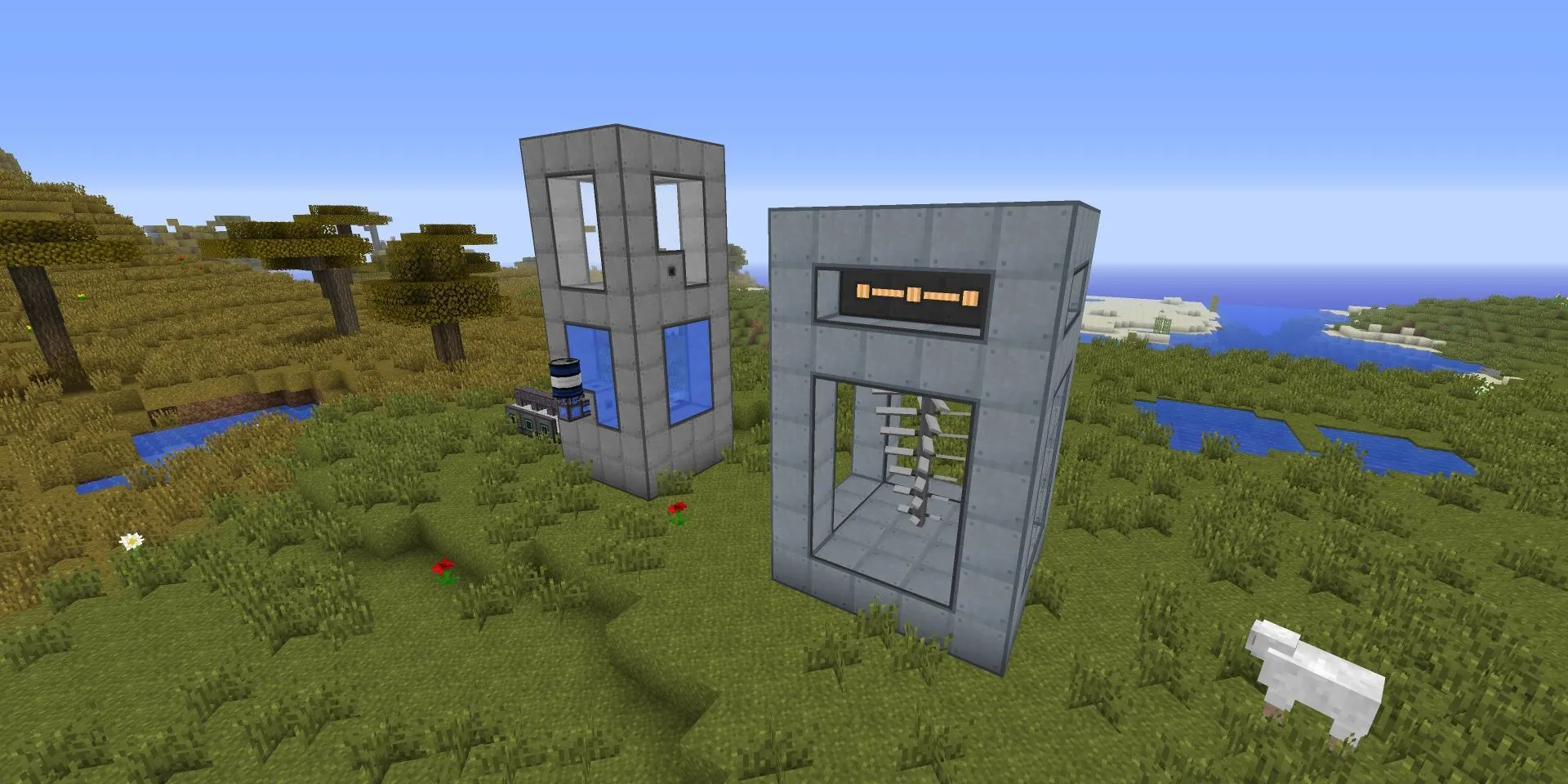 Mekanism's turbine and boiler in Minecraft. Mekanism's turbine and boiler in Minecraft.