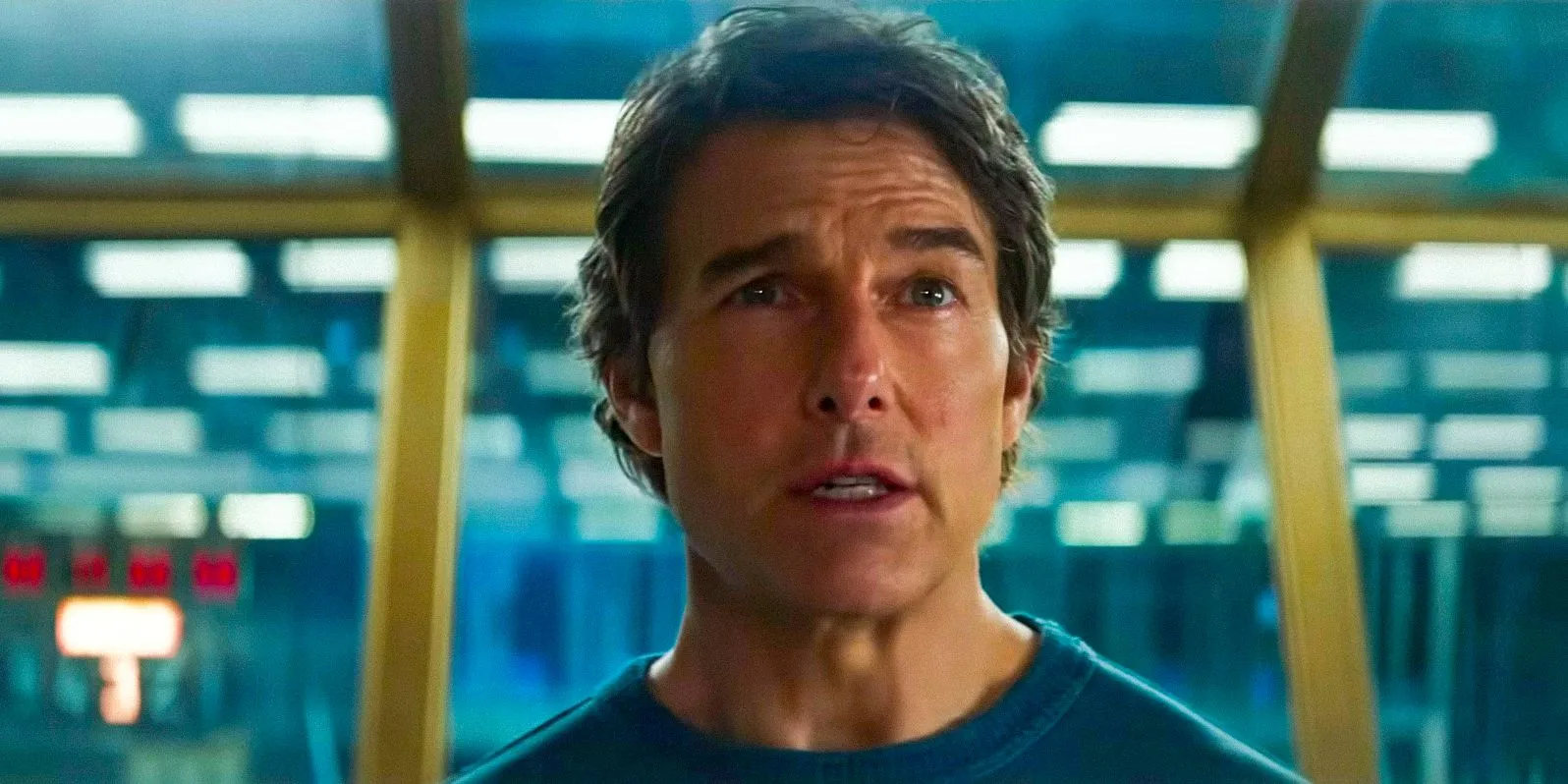 Ethan Hunt (Tom Cruise) looking worried in Mission: Impossible - The Final Reckoning