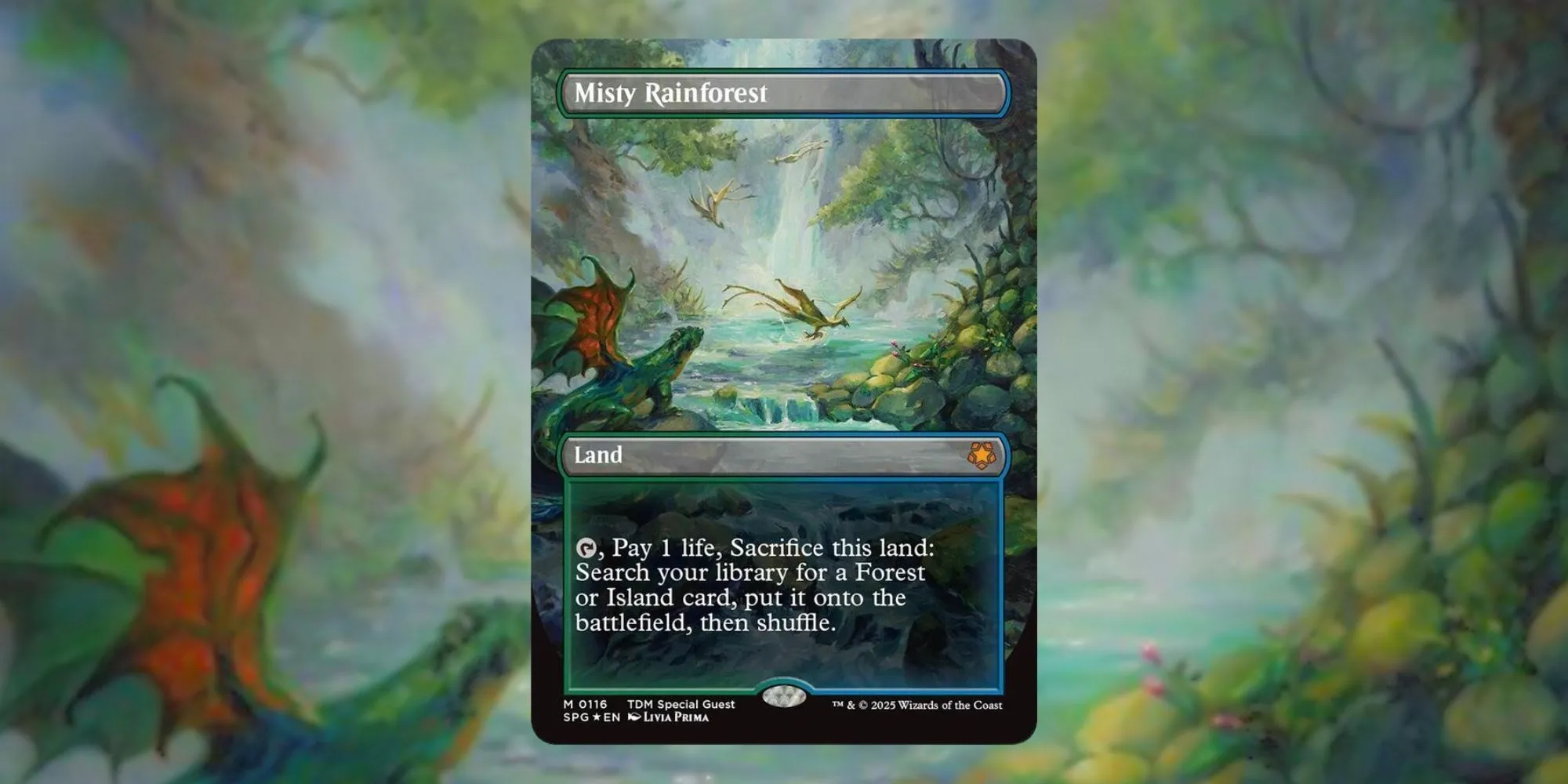 Misty Rainforest Dragonscale foil card