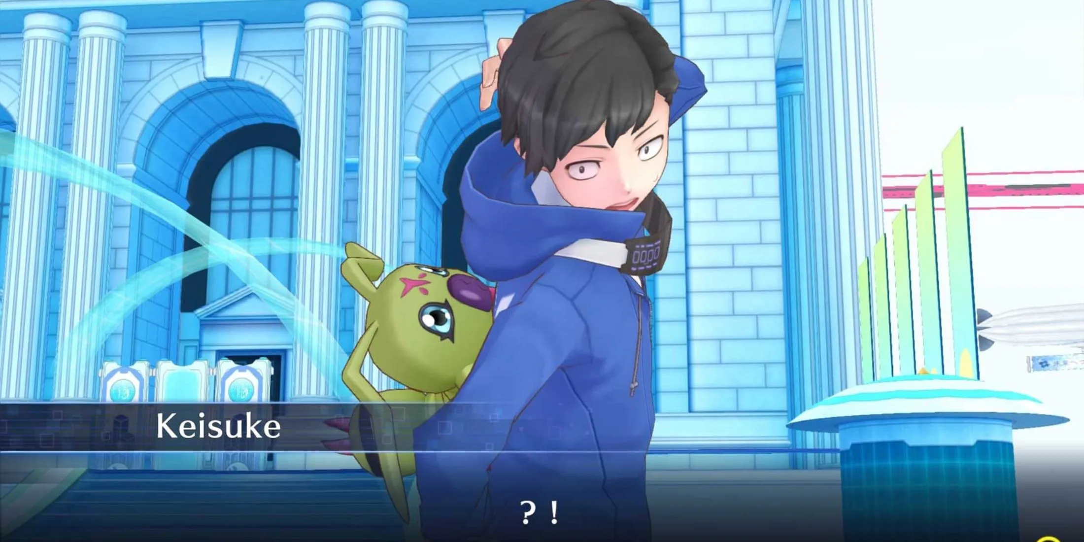 Screen capture showcasing dialogue from Digimon Story Cyber Sleuth: Hackers Memory Screen capture showcasing dialogue from Digimon Story Cyber Sleuth: Hackers Memory