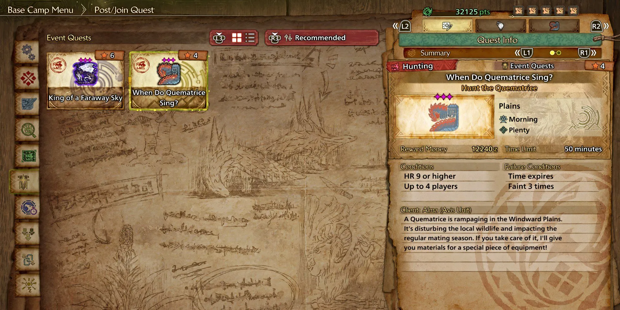 Monster Hunter Wilds Quematrice Can Sing Quest Description Monster Hunter Wilds Quematrice Can Sing Quest Description