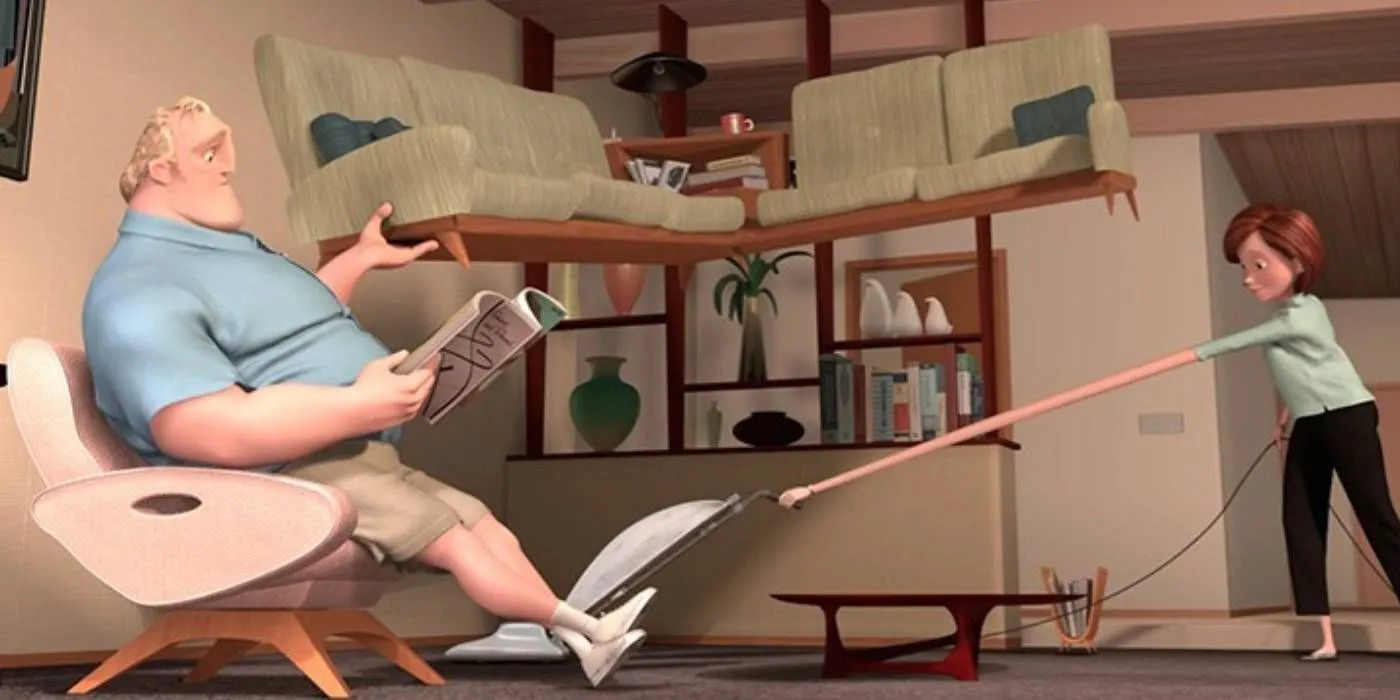 Mr. Incredible and Elastigirl cleaning Mr. Incredible and Elastigirl cleaning
