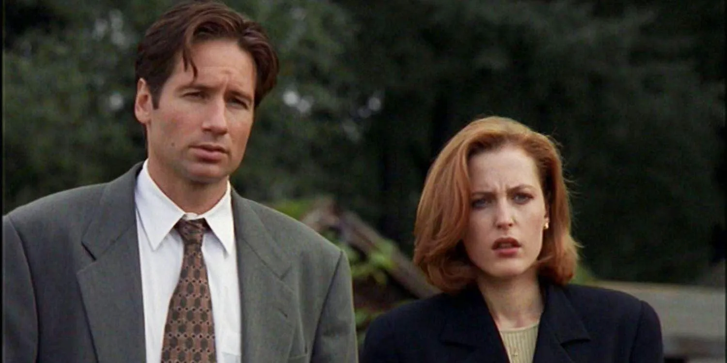 Mulder and Scully looking confused in The X-Files Mulder and Scully looking confused in The X-Files
