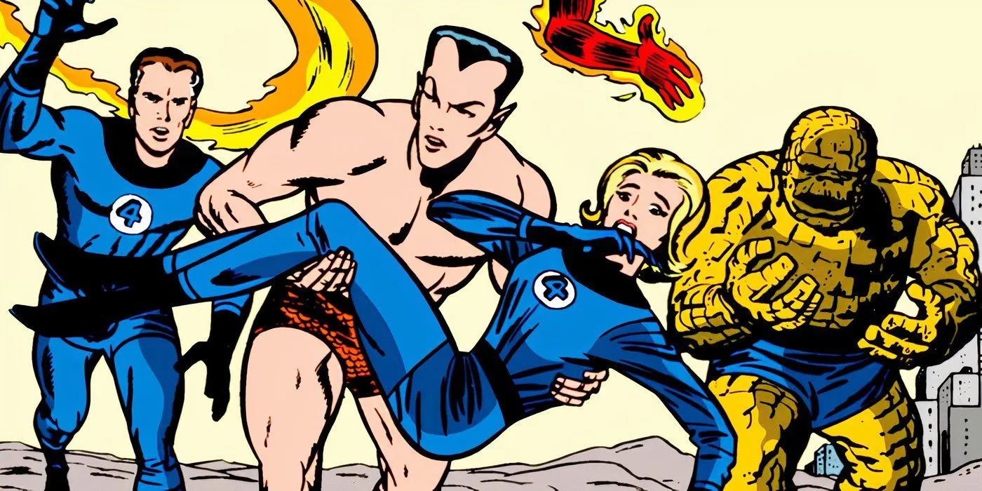 Namor carrying Sue Storm Namor carrying Sue Storm
