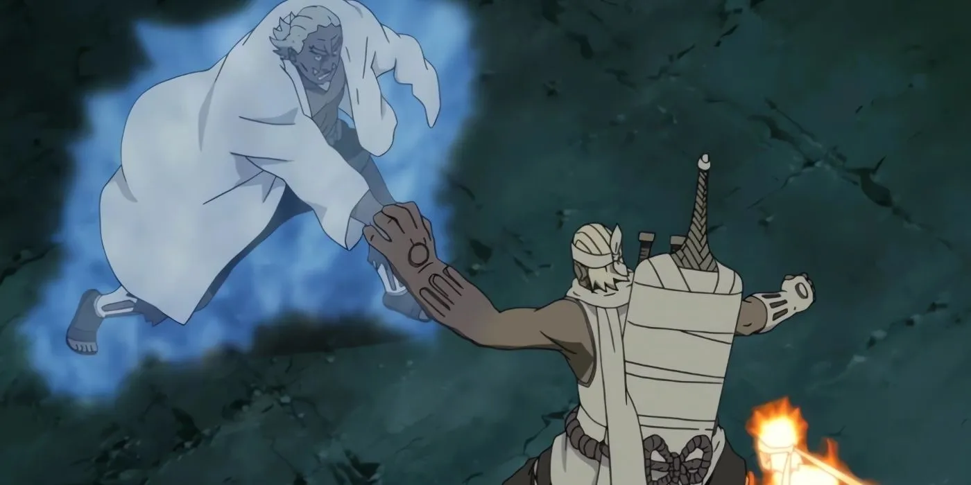 Naruto and Bee attacking