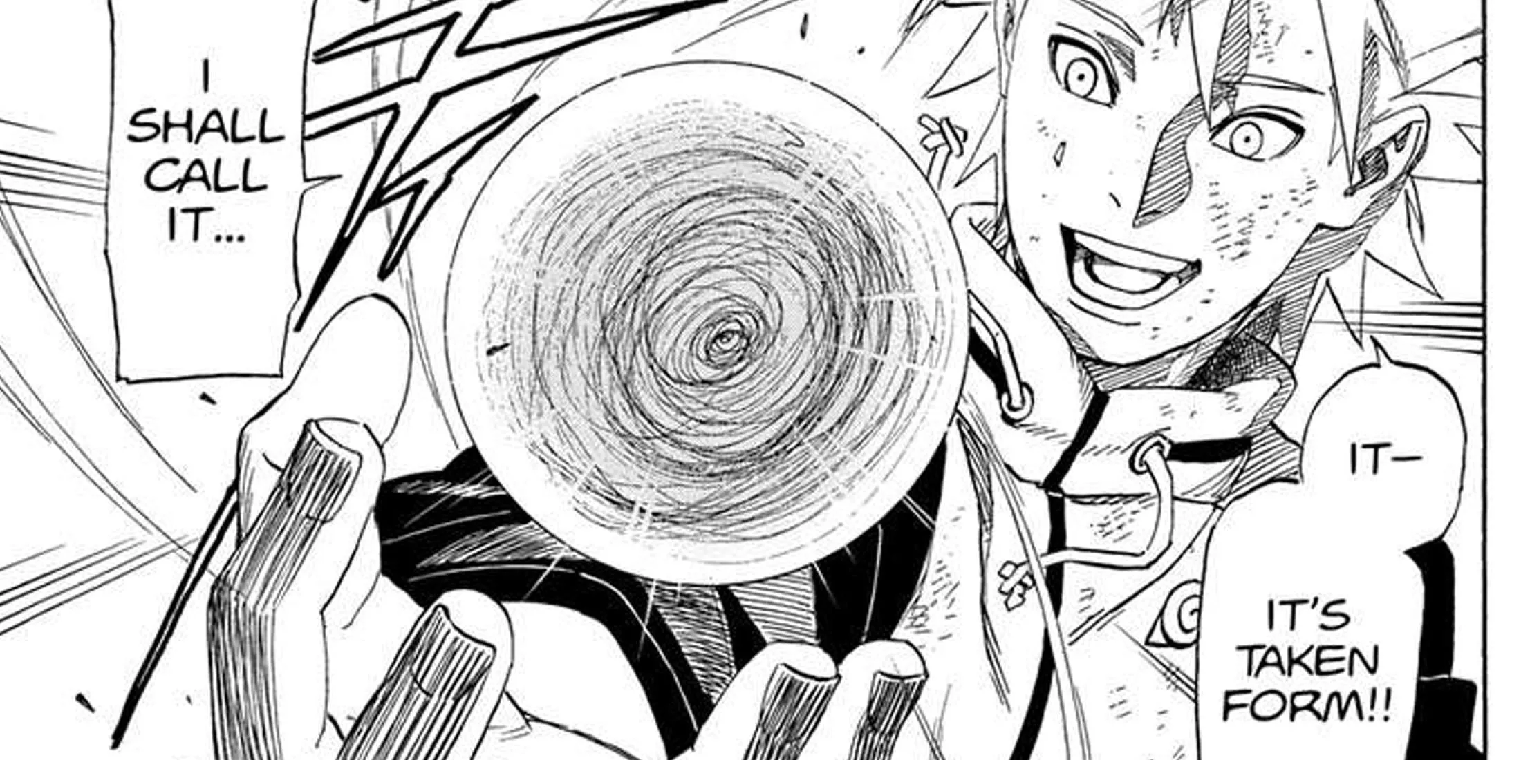 Minato creates the Rasengan Minato creates the Rasengan