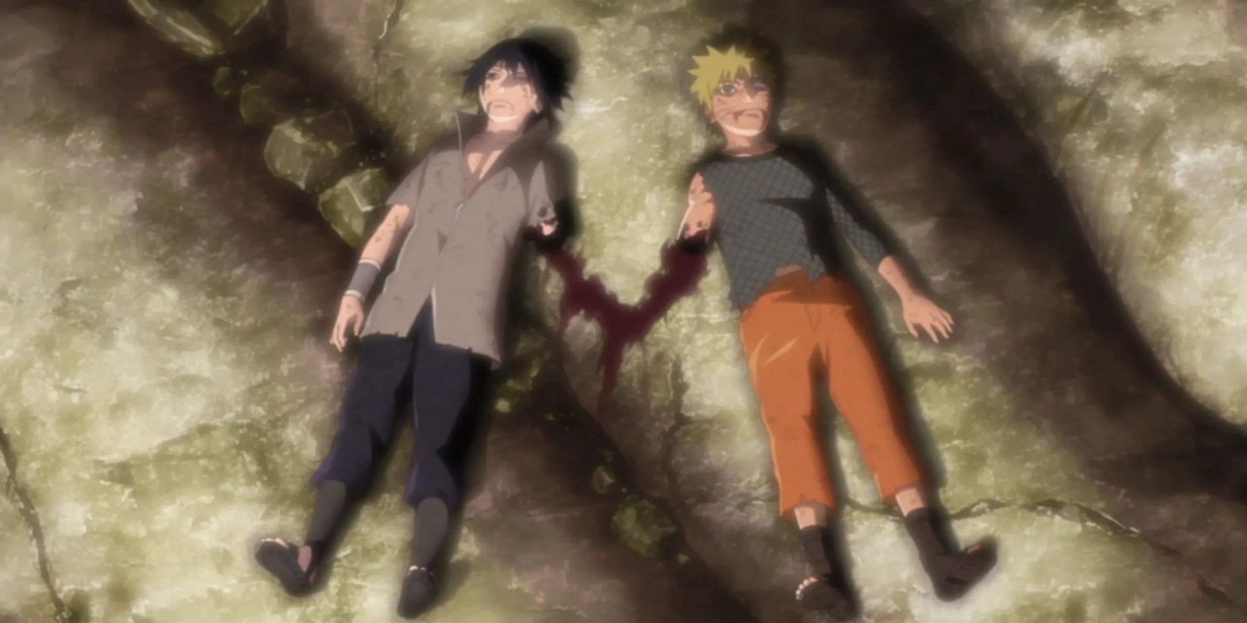 Naruto and Sasuke in the aftermath of their final battle Naruto and Sasuke in the aftermath of their final battle