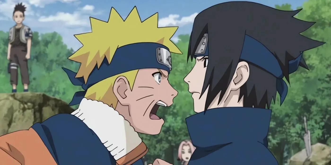 Naruto screams at Sasuke Naruto screams at Sasuke