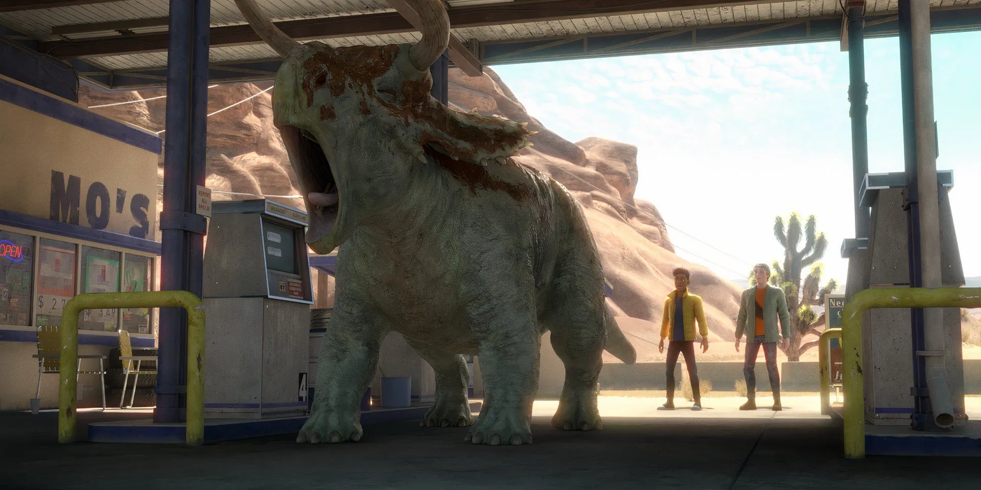 Nasutoceratops rawrs in Jurassic World: Chaos Theory season 1