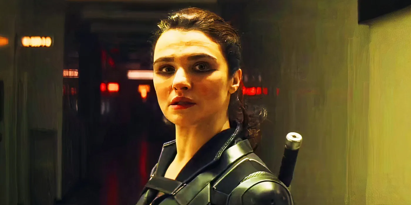 Natasha Romanoff wearing Melina's mask