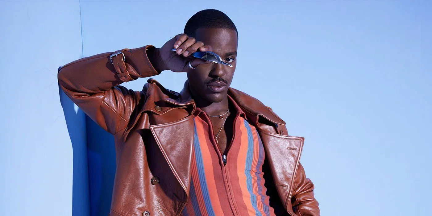 Ncuti Gatwa holding up his sonic screwdriver in Doctor Who promo Ncuti Gatwa holding up his sonic screwdriver in Doctor Who promo