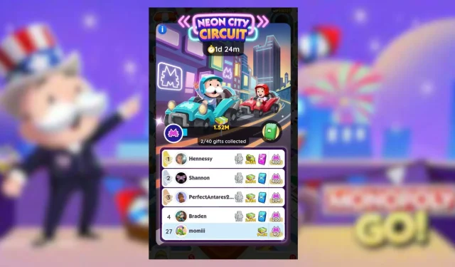 Monopoly GO：霓虹城市巡迴賽中的獎勵與里程碑