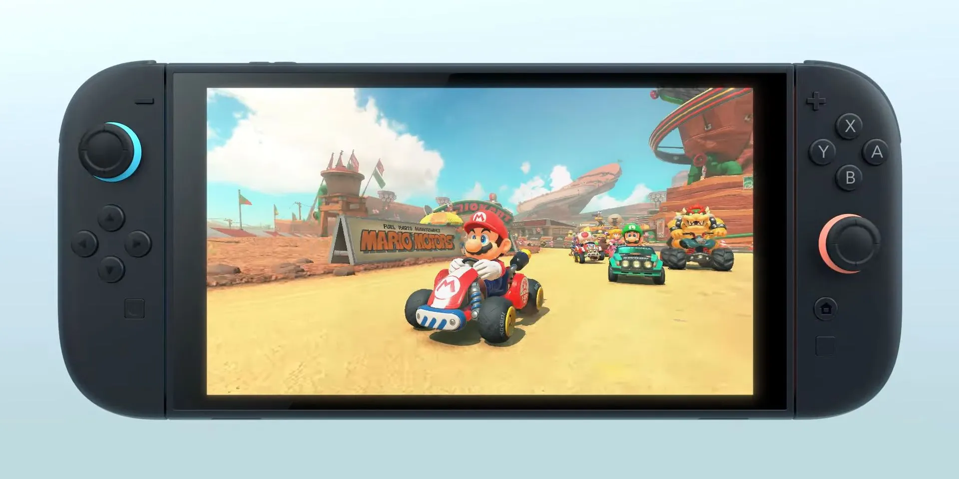 New Mario Kart game on a Nintendo Switch 2 display. New Mario Kart game on a Nintendo Switch 2 display.