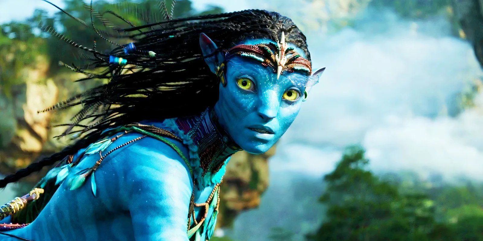 Zoe Saldana as Neytiri in Avatar: The Way of Water