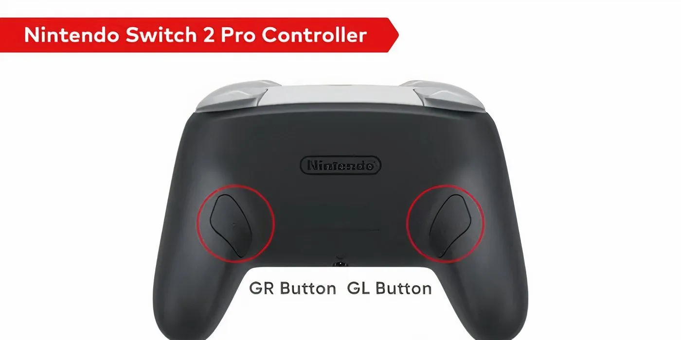 Nintendo Switch 2 Pro Controller GL and GR Buttons