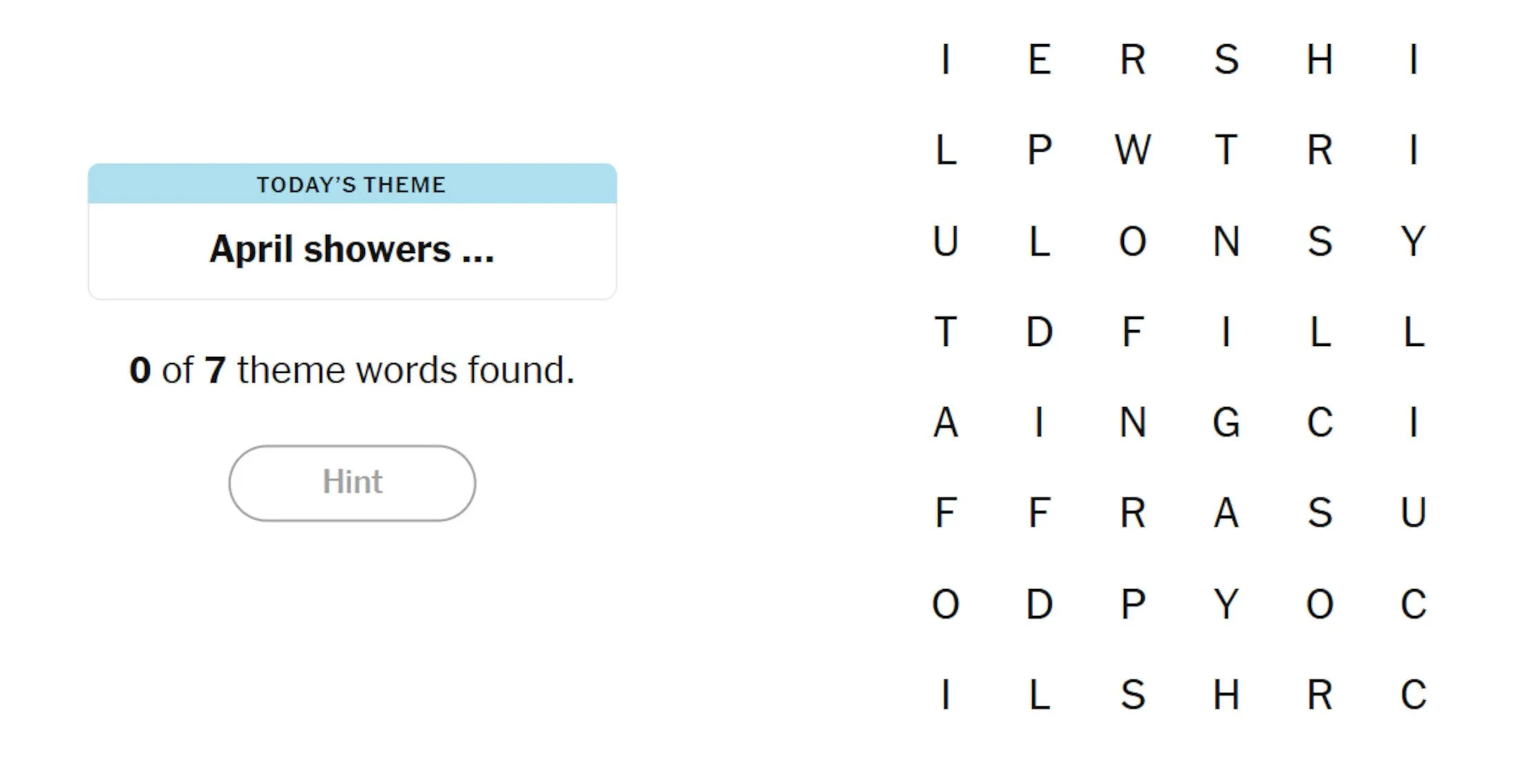 NYT Strands Puzzle for April 14, 2025 NYT Strands Puzzle for April 14, 2025