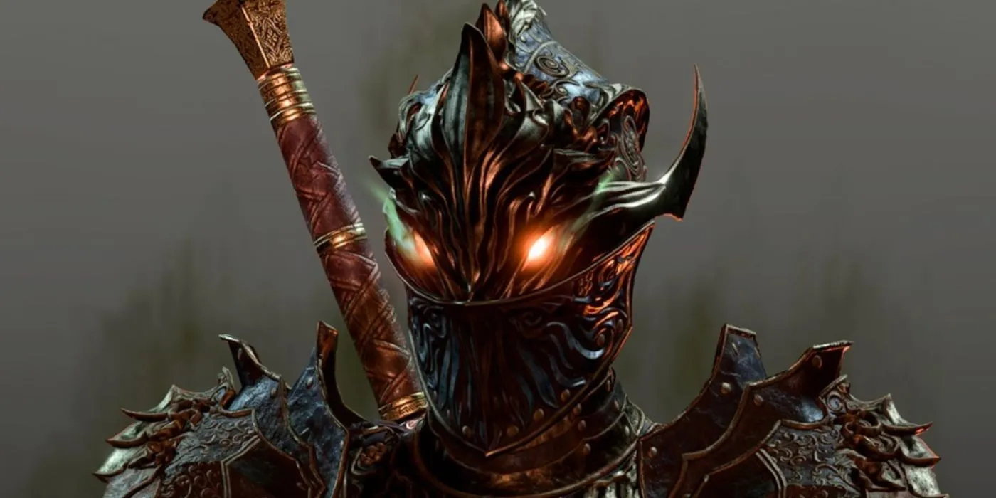 The Oathbreaker Knight in Baldur's Gate 3 against a hazy gray backdrop. The Oathbreaker Knight in Baldur's Gate 3 against a hazy gray backdrop.