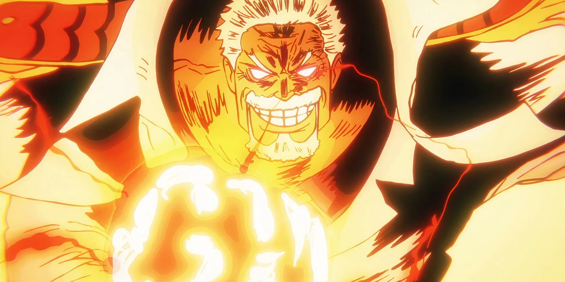 Garp's glowing fist impact